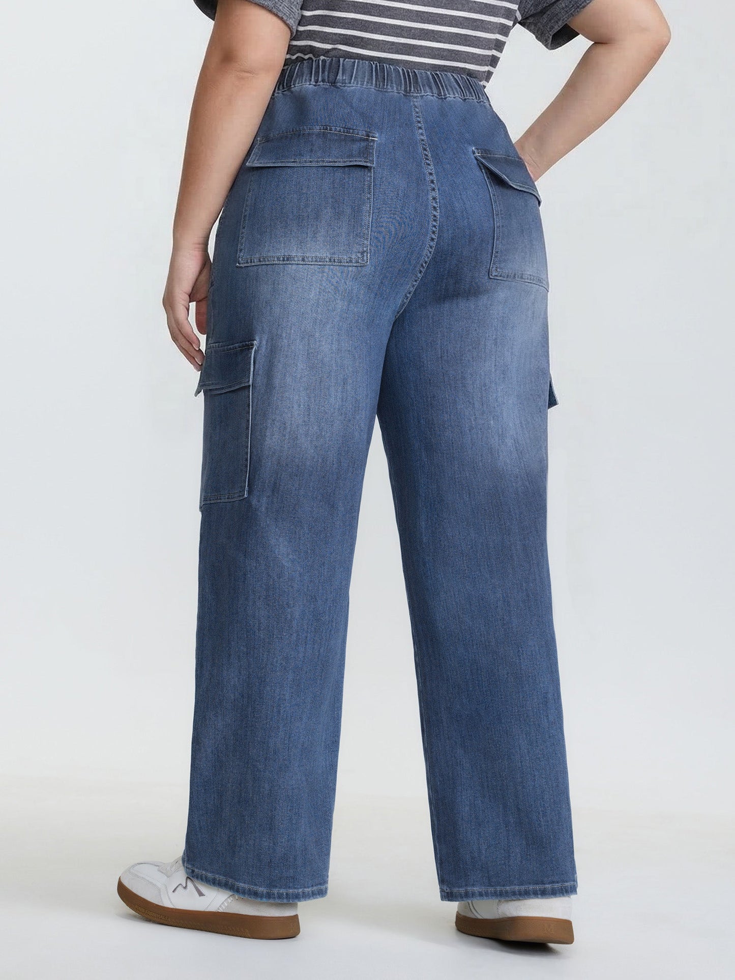 Supersoft Lace Detail Wide-Leg Jeans