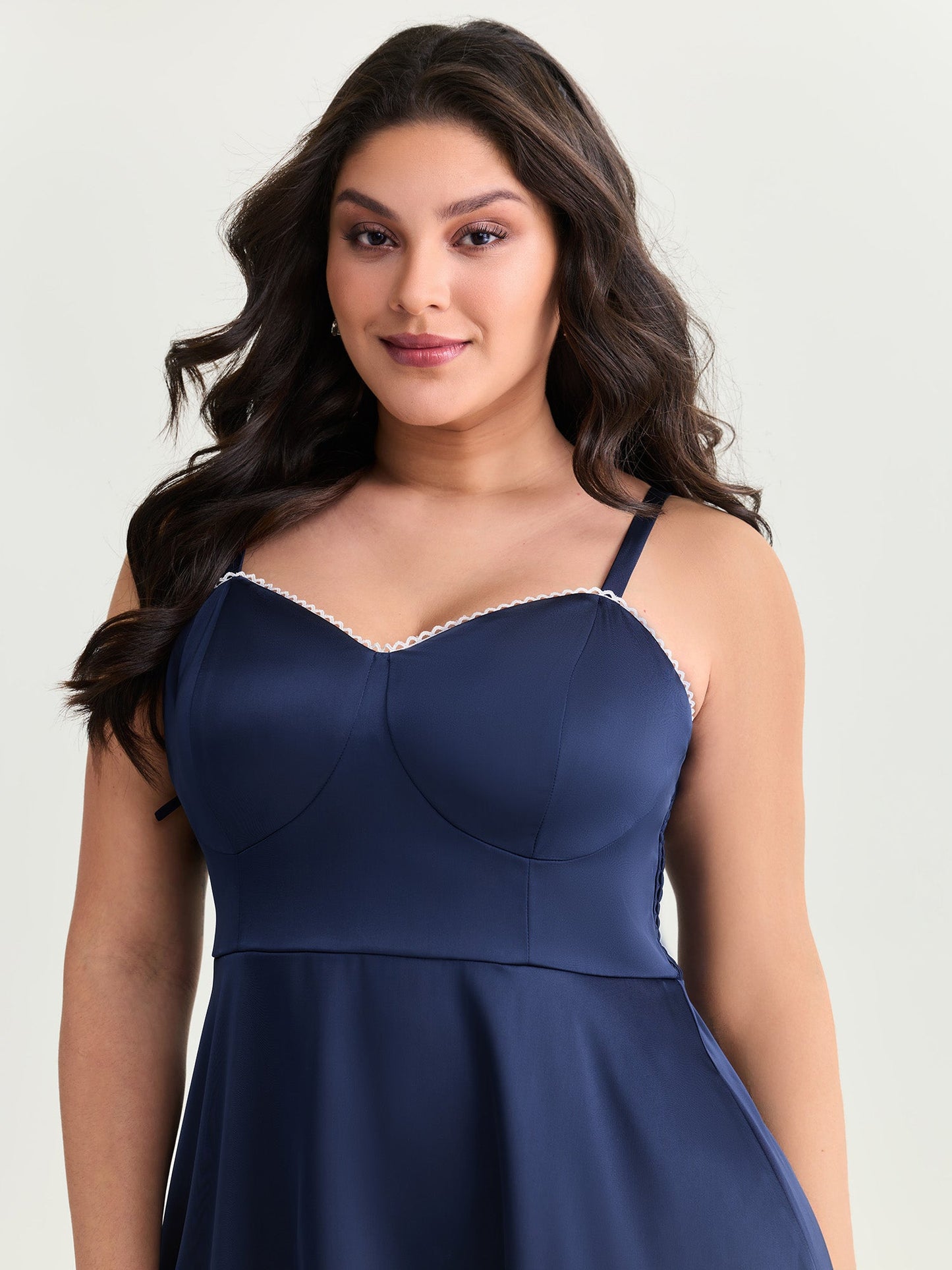 Lace Supportive Bra Fit And Flare Midi Dress