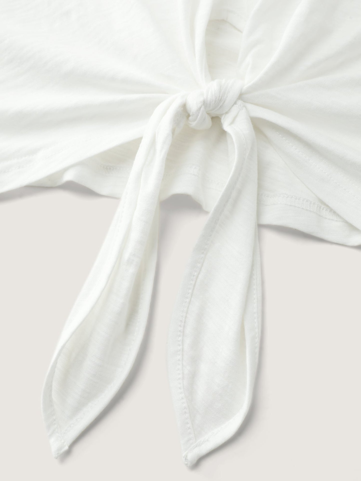 Pure Cotton Floral Sleeve Knotted T-Shirt