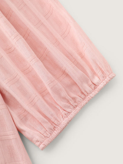 Pure Cotton Pleated Button-Down Top
