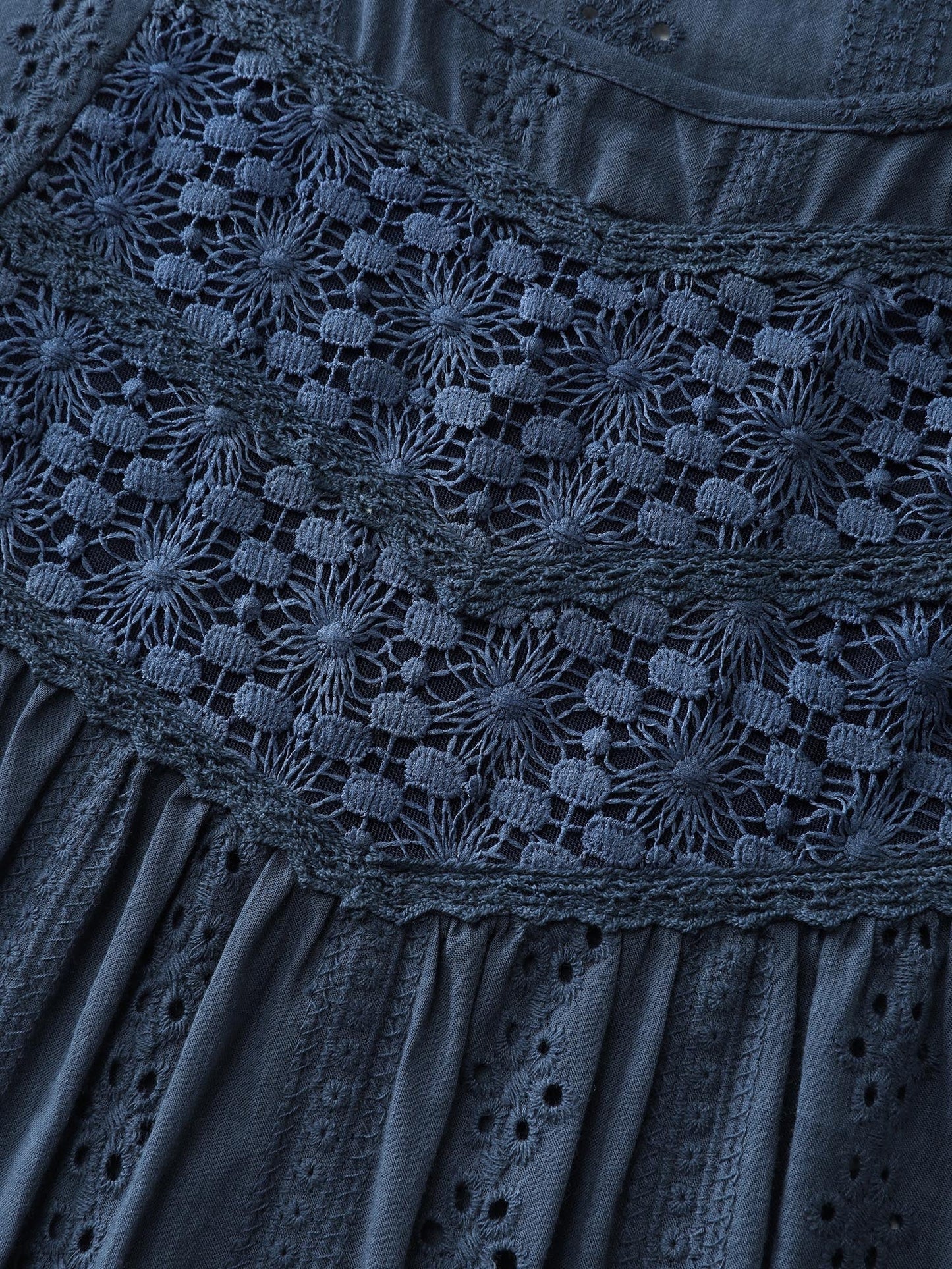 Textured Lace Cut-Out Babydoll Blouse