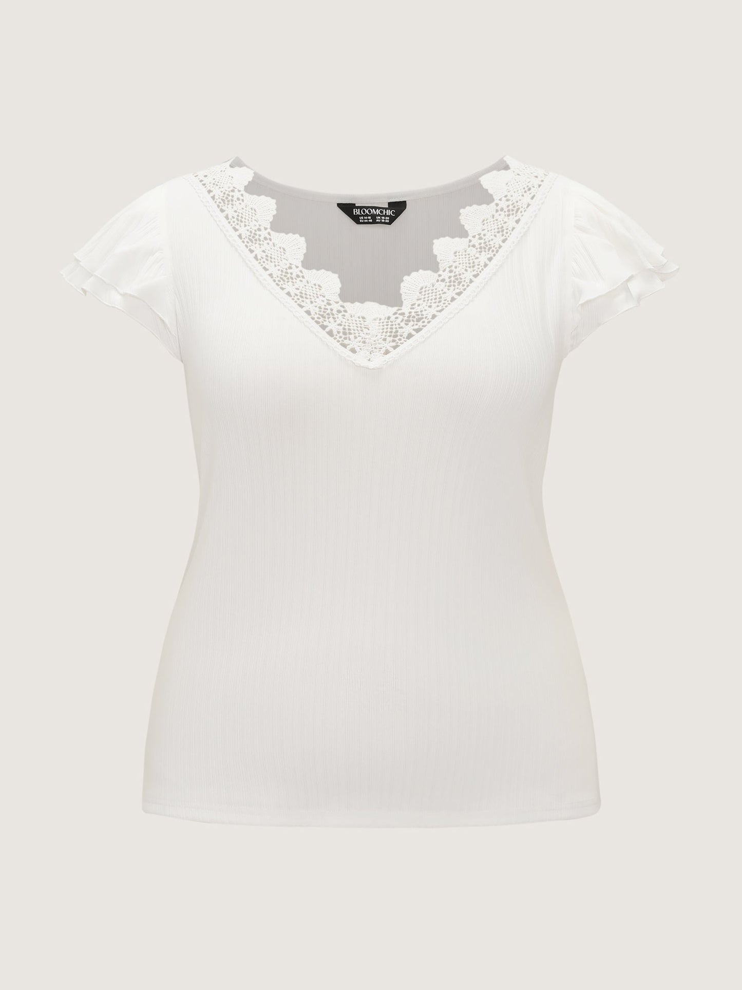 Stretchy Lace V-Neckline T-Shirt