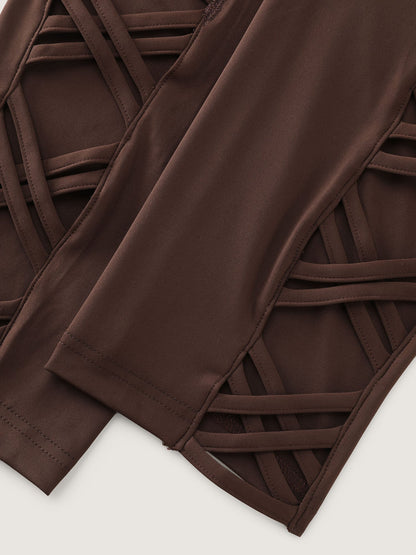 Super Stretchy Crisscross Detail Pockets Leggings
