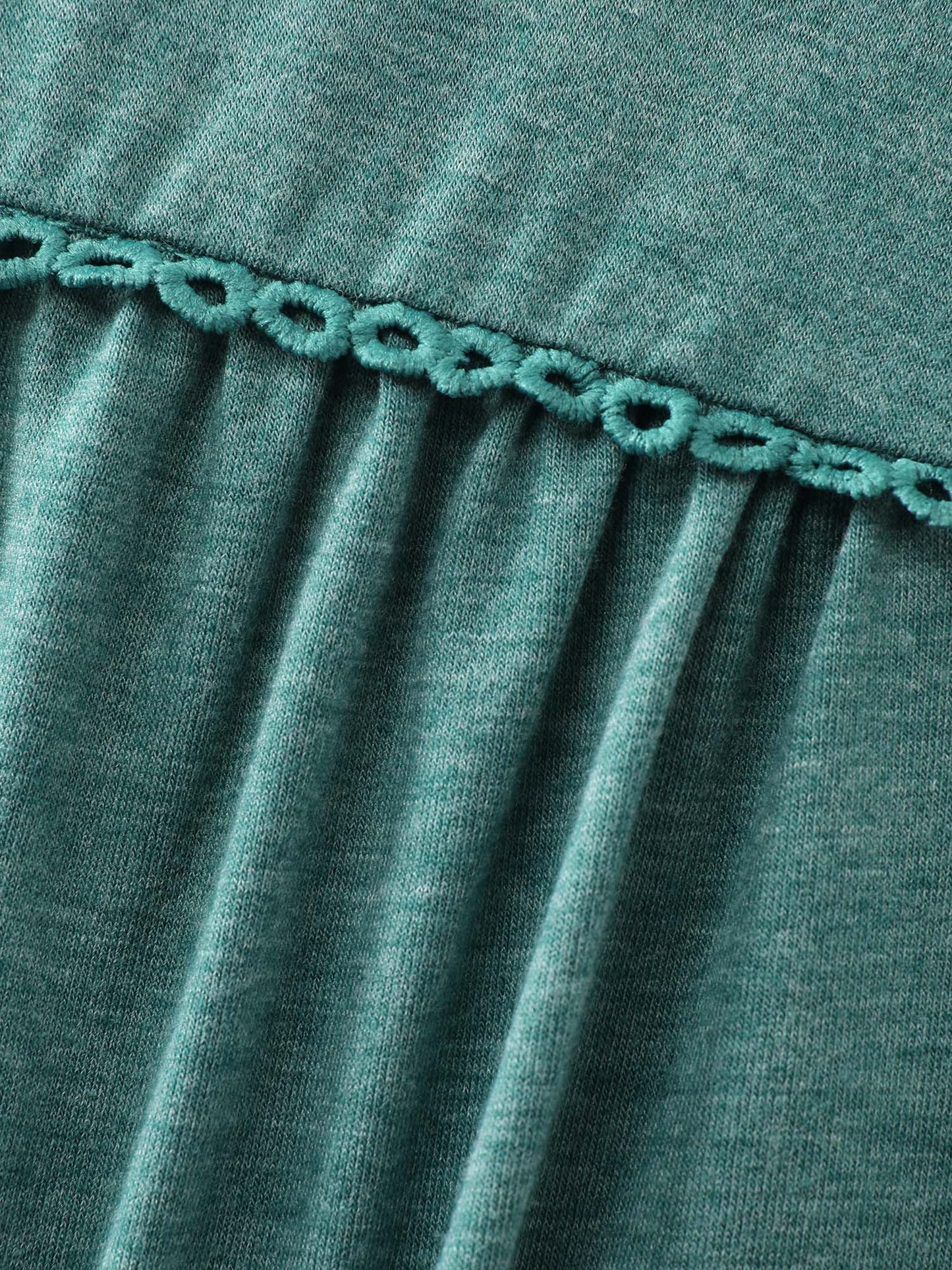 Supersoft Lace Trim Neckline Knit Top