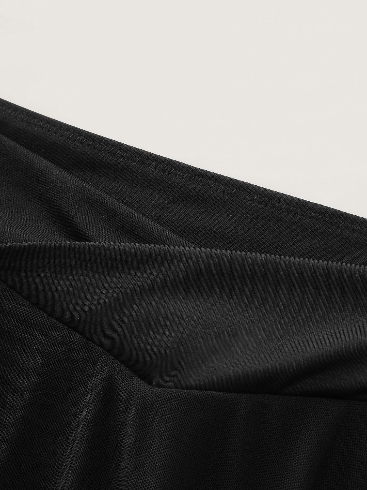 Overlap Waistband Hips Coverage Swim Bottoms
