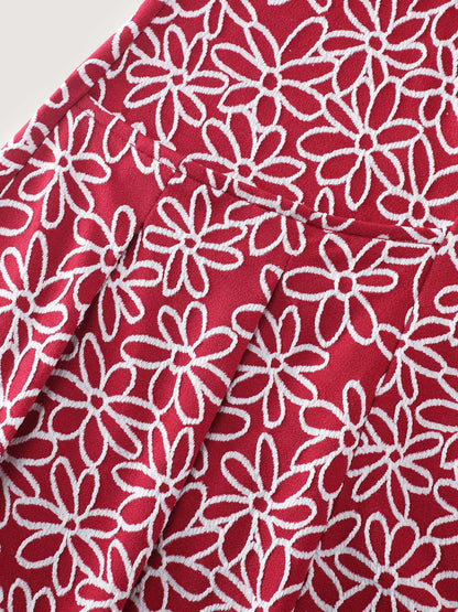 Stretchy Floral Print Cinched-Waist Mini Dress