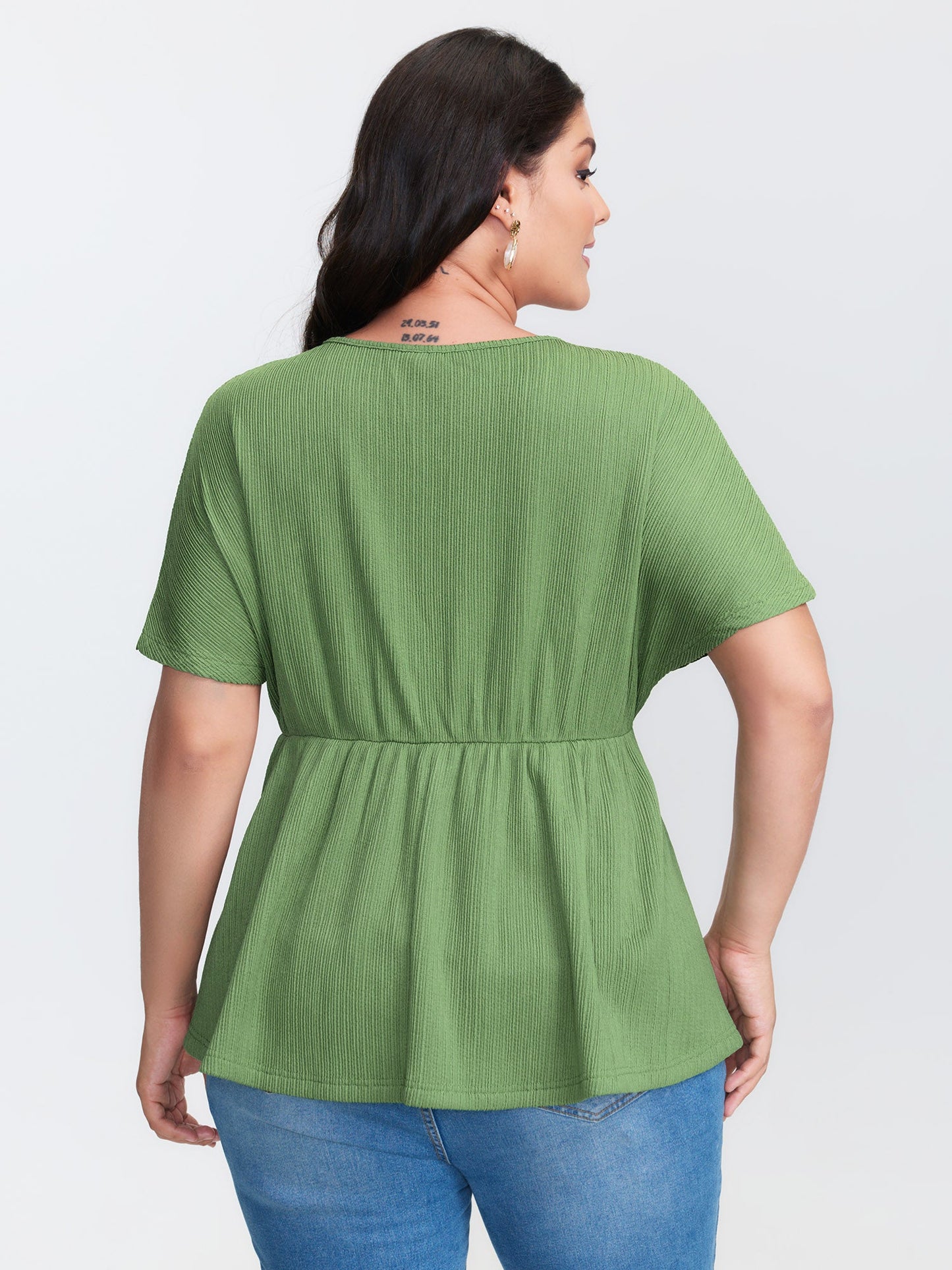Knotted Side Waist Slit T-Shirt