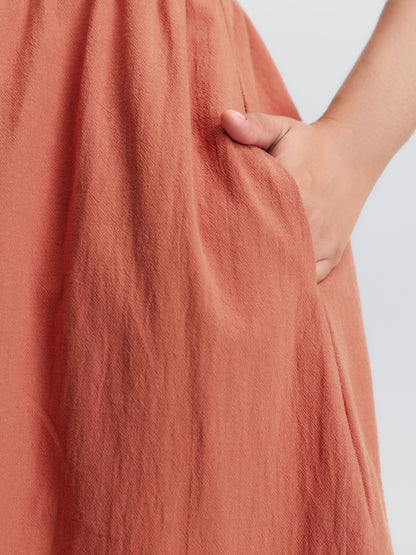 Cotton Floral Embroidery Tiered Mini Dress