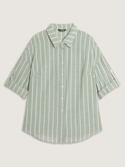 Adjustable Tab Sleeve Button-Down Shirt