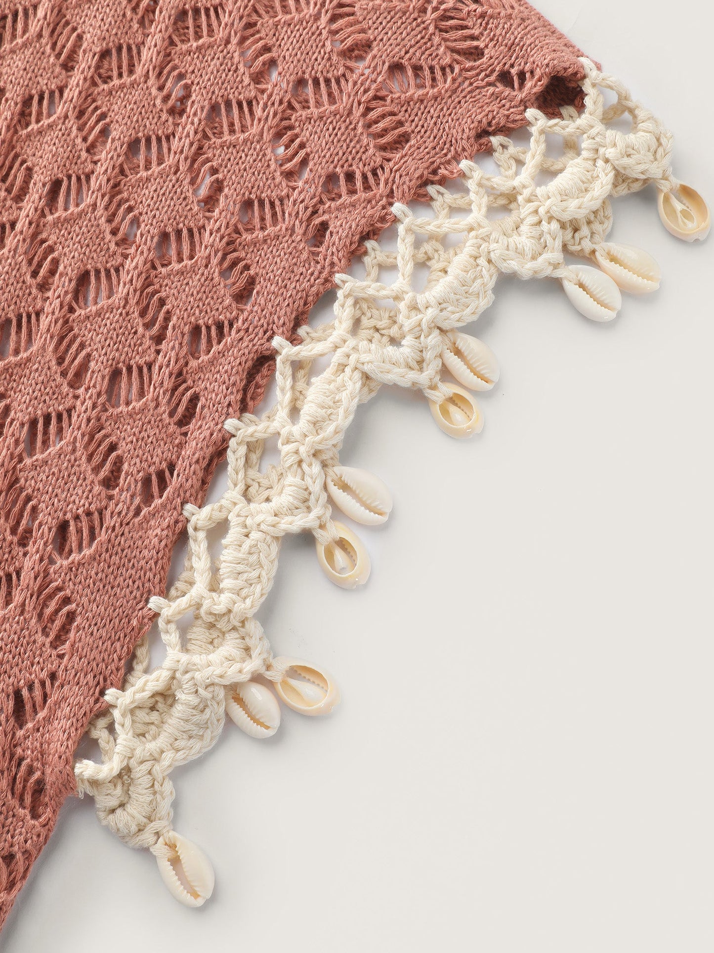 Hand Hooked Lace Waist-Tie Swim Cover-Up