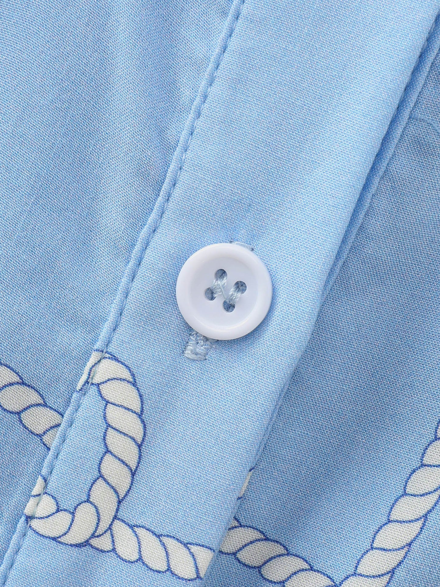 Seashell Print Button Placket Lounge Jumpsuit