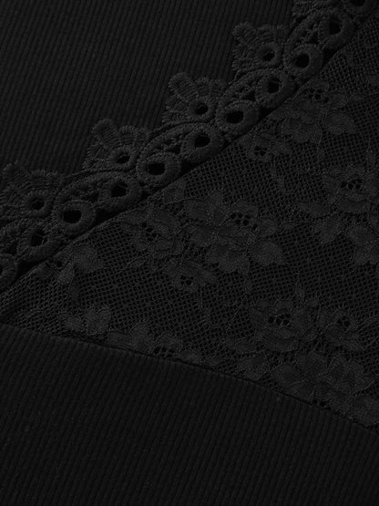 Stretchy Lace V-Neckline Top