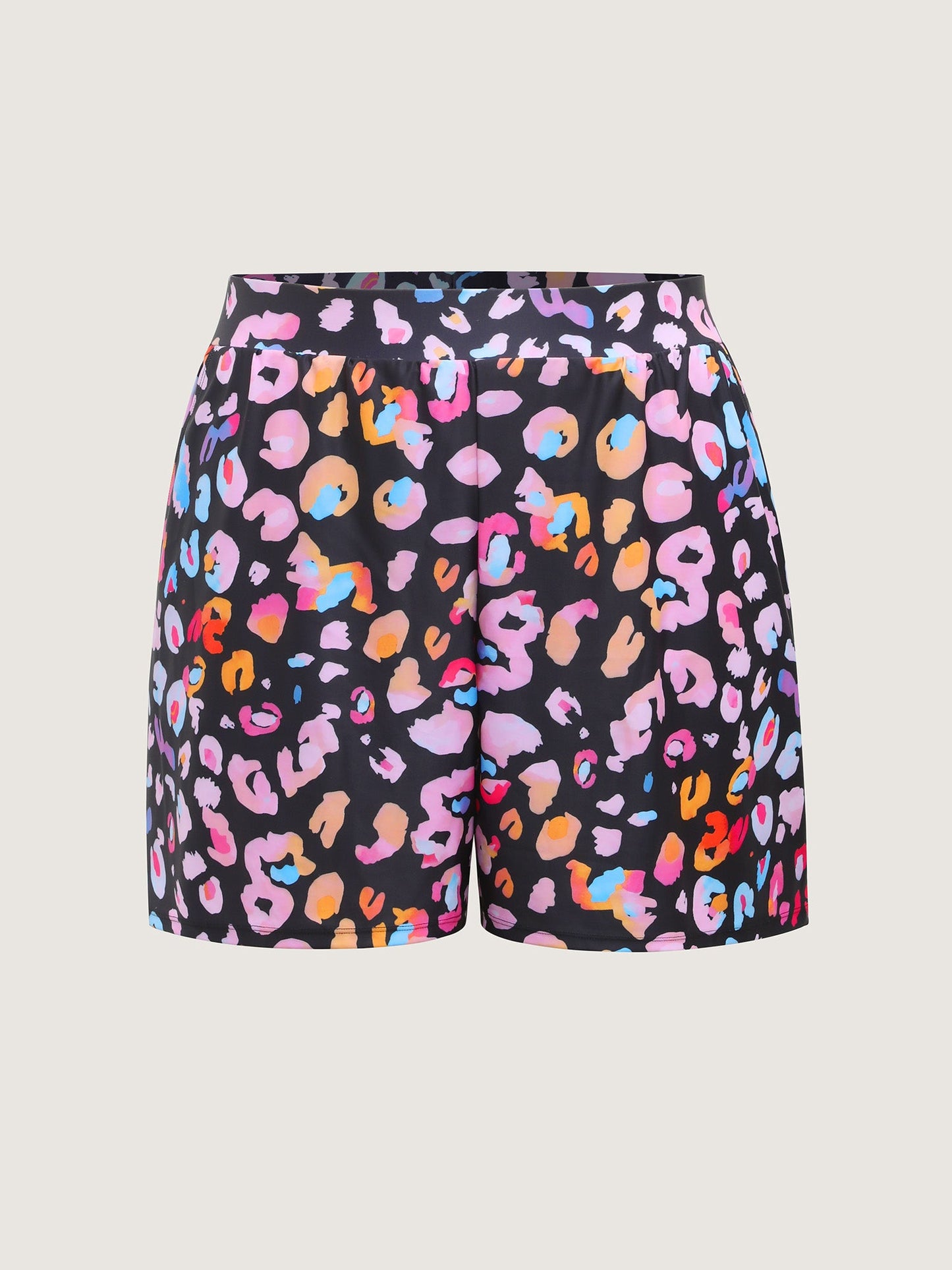 Leopard Print Pockets Swim Bottoms