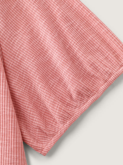Stretchy Ruffled Neckline Tiered Knit Top
