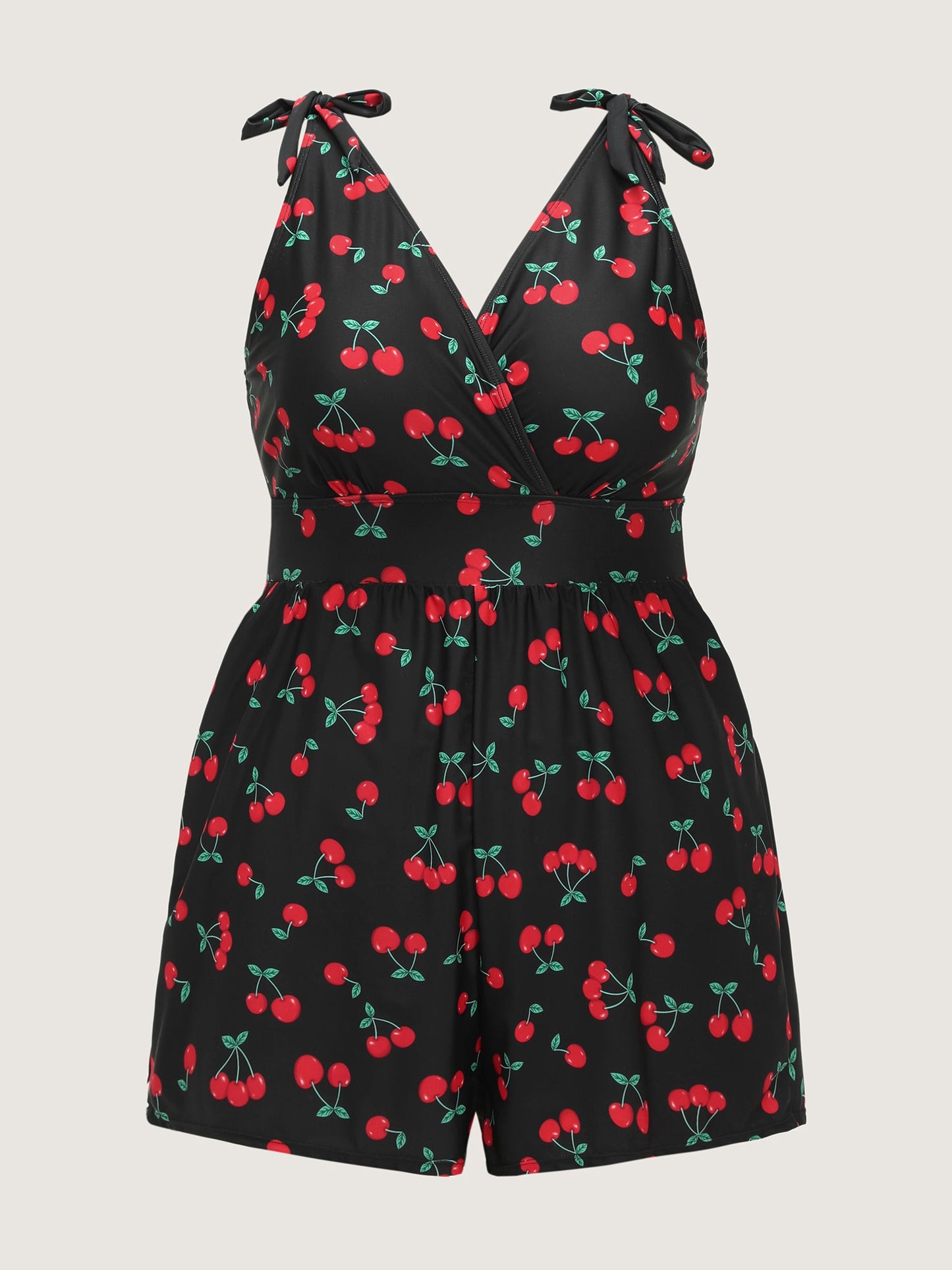 Cherry Print Adjustable One-Piece Swimsuit