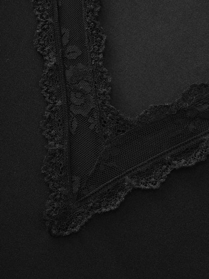Sheer Lace Plain Knit Top