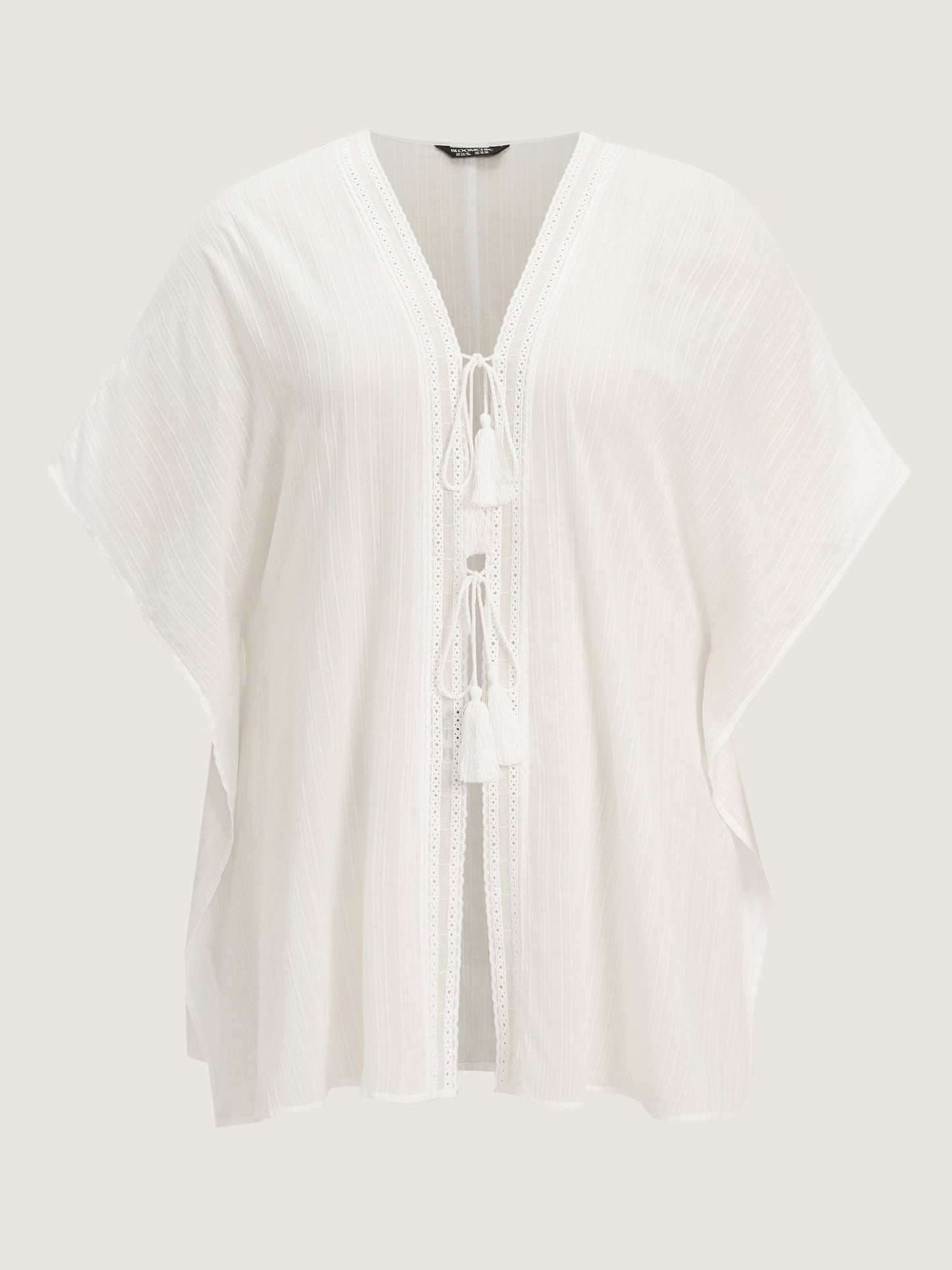 Pure Cotton Tassels Sheer Kimono