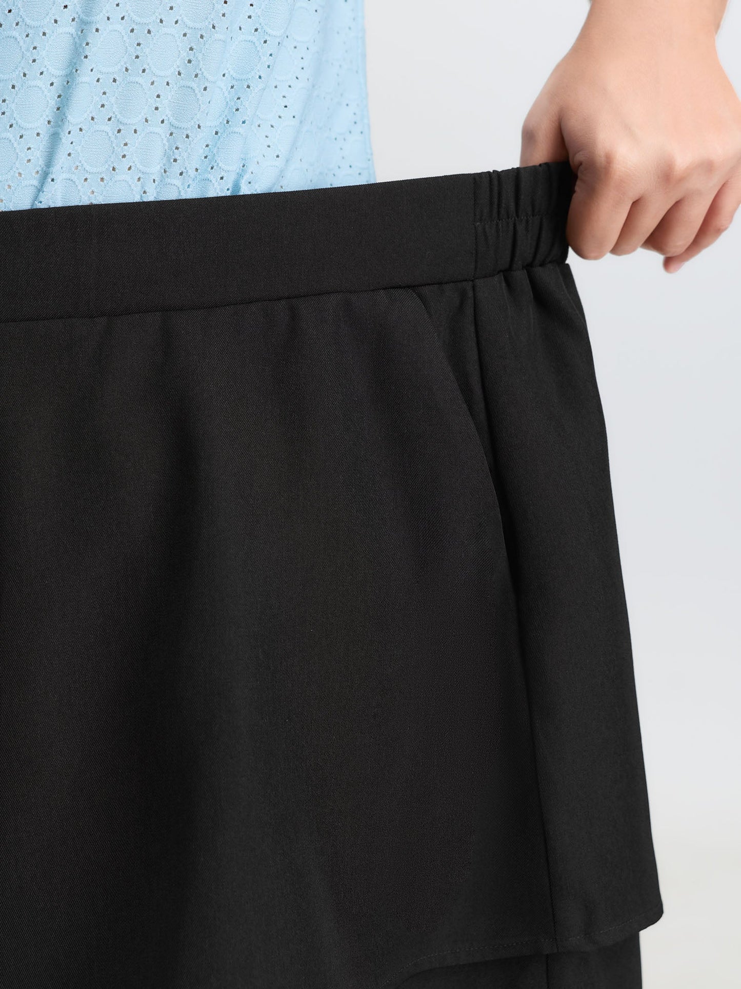 Stretchy Layered Hem Shorts