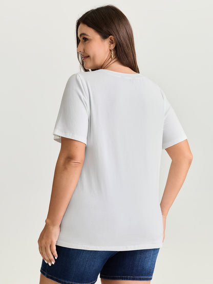 Cotton Ocean Calling Plain T-Shirt