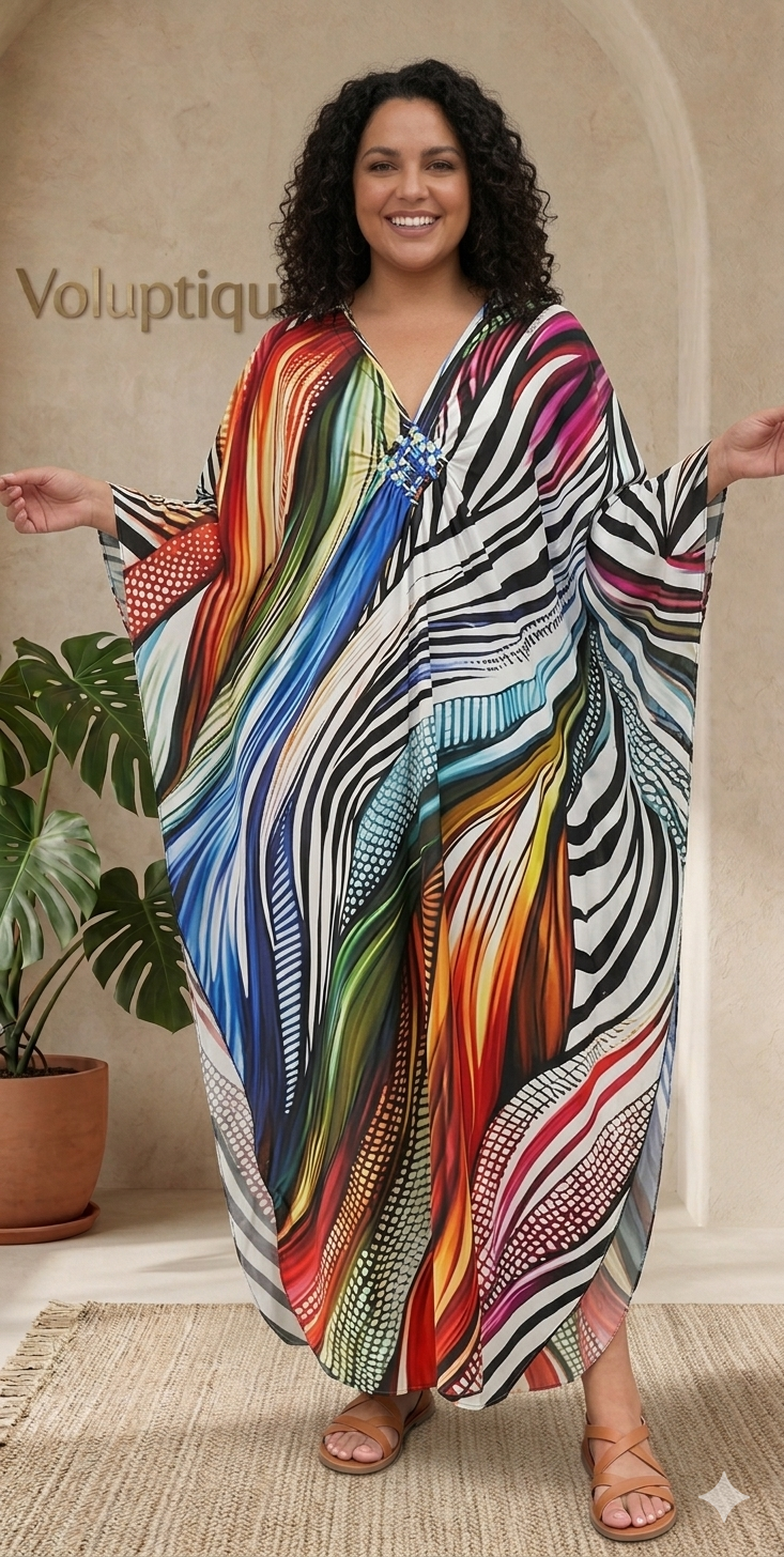 Kaftan Dress for Women,Plus Size Hawaiian Batwing Sleeve Beach Cover Up Summer Swimsuit Dresses
