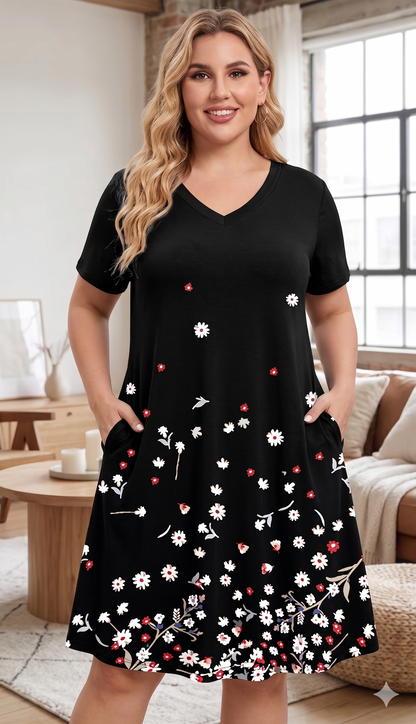 Boho Summer Dresses for Women Casual Loose T Shirt Dress with Pockets Beach Vacation Outfits