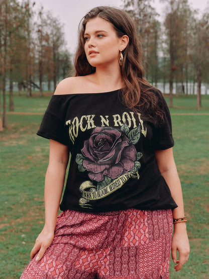 Cotton Rock And Roll Print T-Shirt